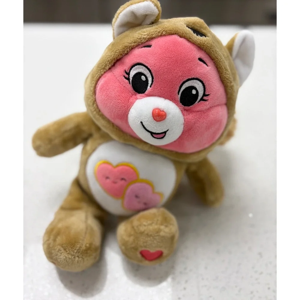 Care Bears Love-a-Lot Bear Plush in Squirrel Costume Pink Brown Stuffed Animal - Picture 2 of 4